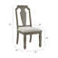 Ensemble de 2 chaises d'appoint en lin beige et chêne vieilli