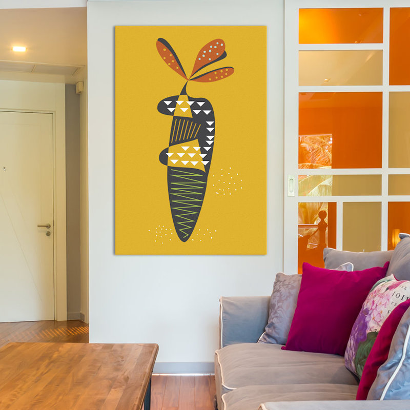 Reproduction d’art giclée sur toile tendue carotte par Flatowl, H 40 po x l 26 po x P 1,5 po, Toile tendue, Pas de tapis
