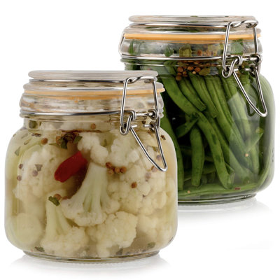 Glass Jars with Lids 24 oz Food Storage Jars with Airtight Lids