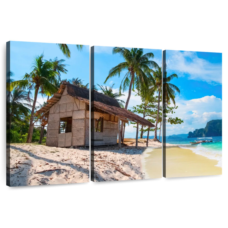 Lilie Tropical Palawan Beach Hut, 20" H x 33" W