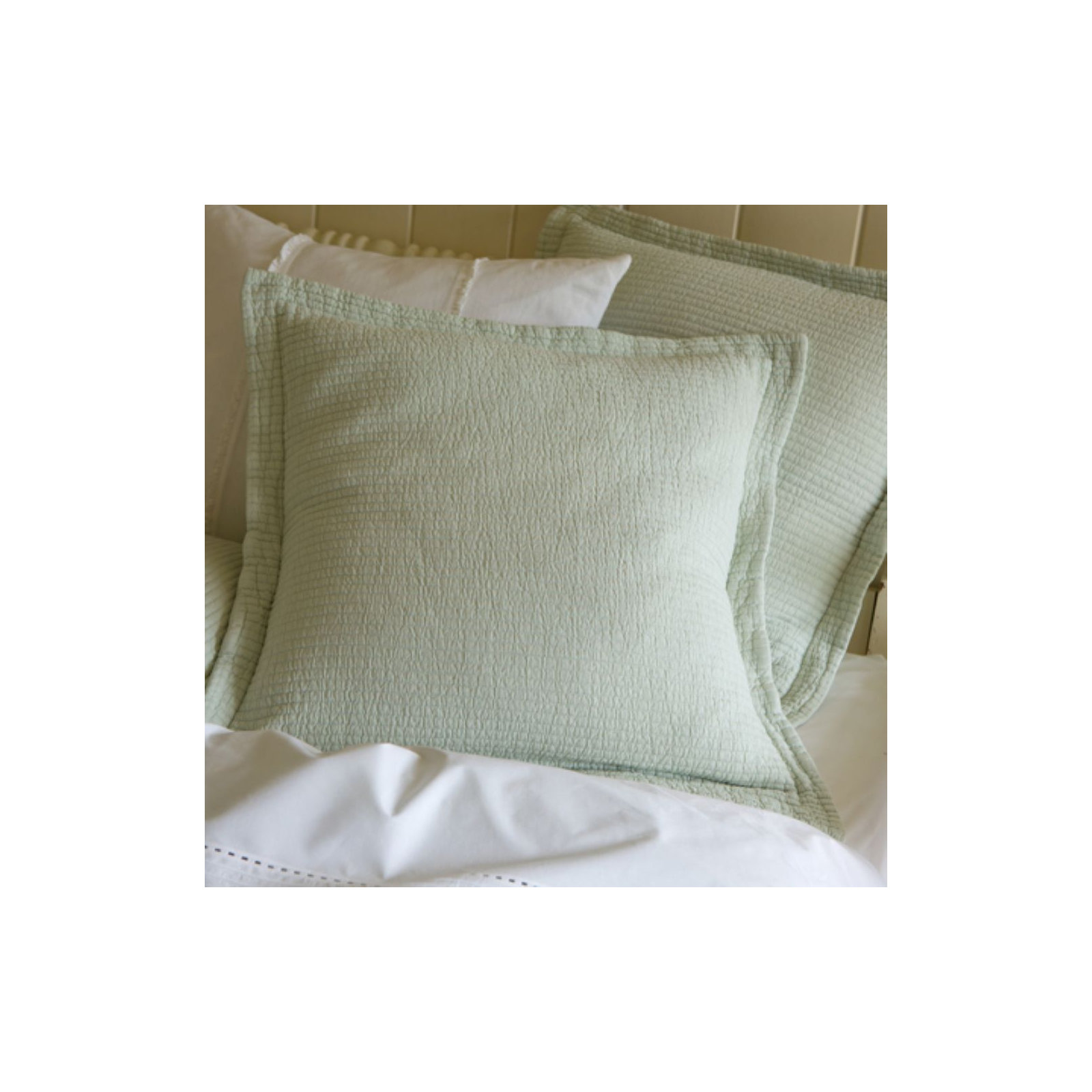 Hudson Stripe Cotton Blend Sham Set, Euro, Robin's Egg Blue