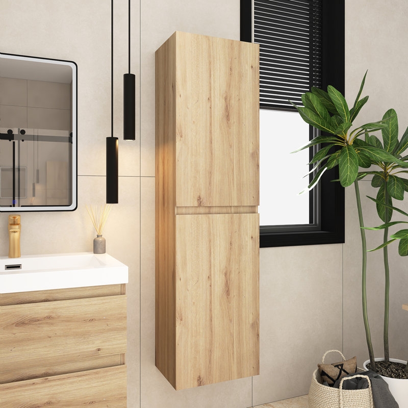 Neshawn Bathroom Cabinet, Oak