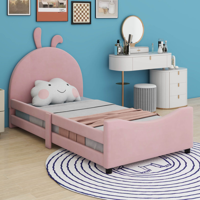 Lit de jour tapissier simple Janetha, Rose