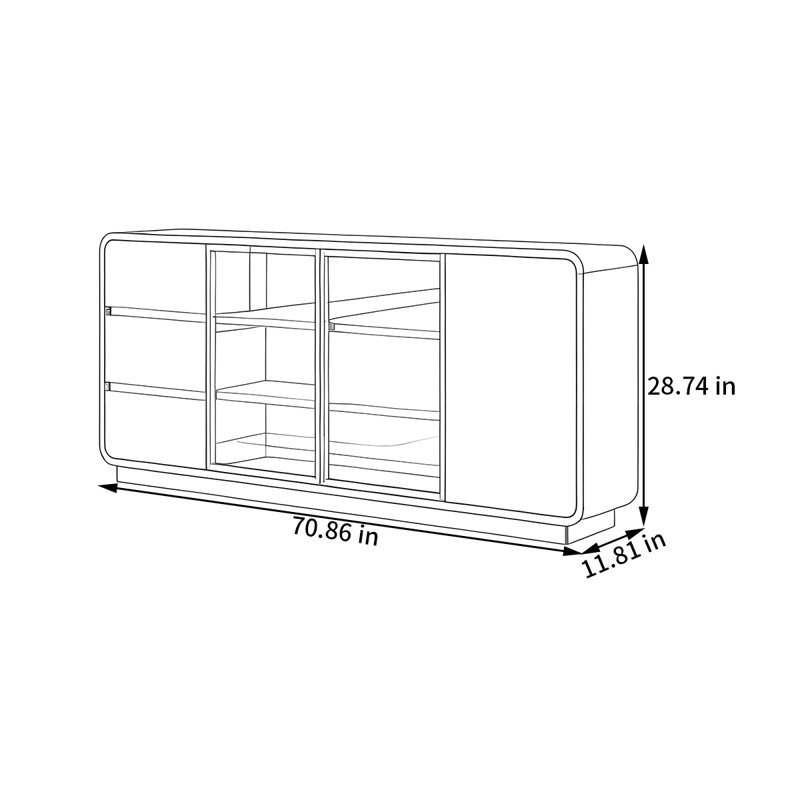 Jaclynn, 28.74" H x 62.99" W x 11.81" D