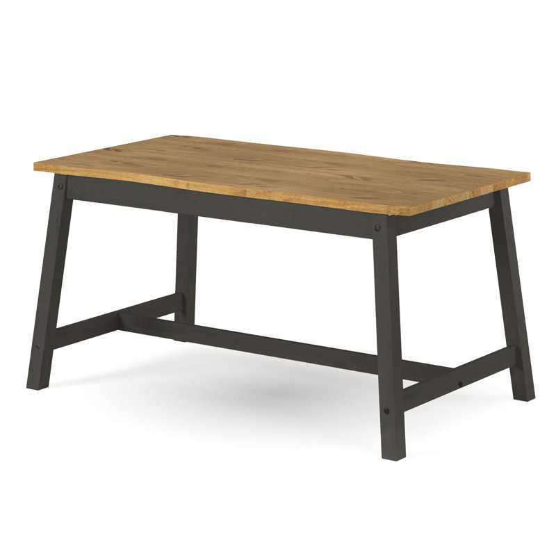 Starnes Solid Pine Wood Dining Table, W150 x D80 cm, Black