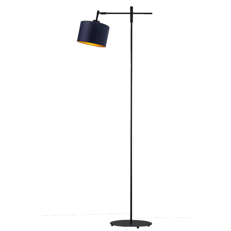 Brendi 145cm Swing Arm Floor Lamp, Black, Navy Blue