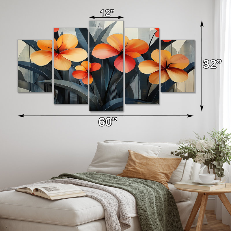 Hibiscus d'été dans une symphonie géomère II - Hibiscus hibiscus, décoration murale - art mural traditionnel diamant