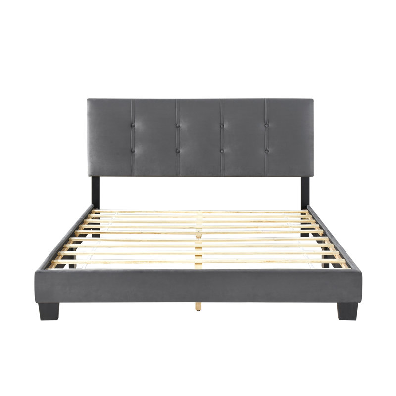 Mobilier de chambre à coucher 1pc, Gris, Grand lit