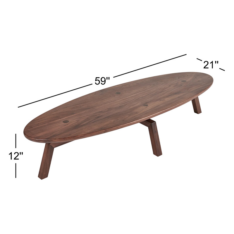 Solana Oval Coffee Table, Walnut