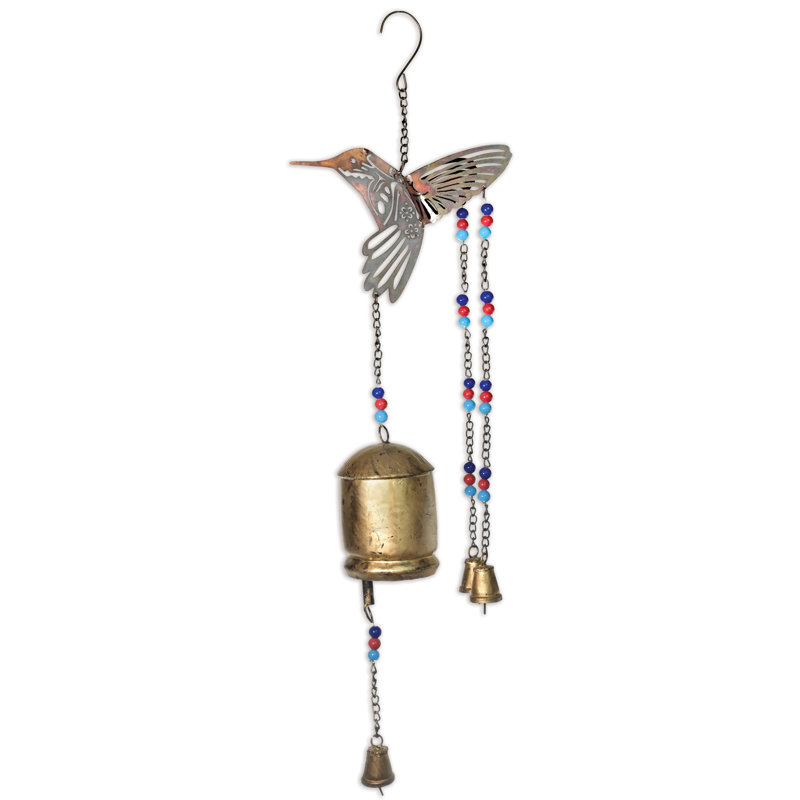 Clochette décorative, colibri et breloques