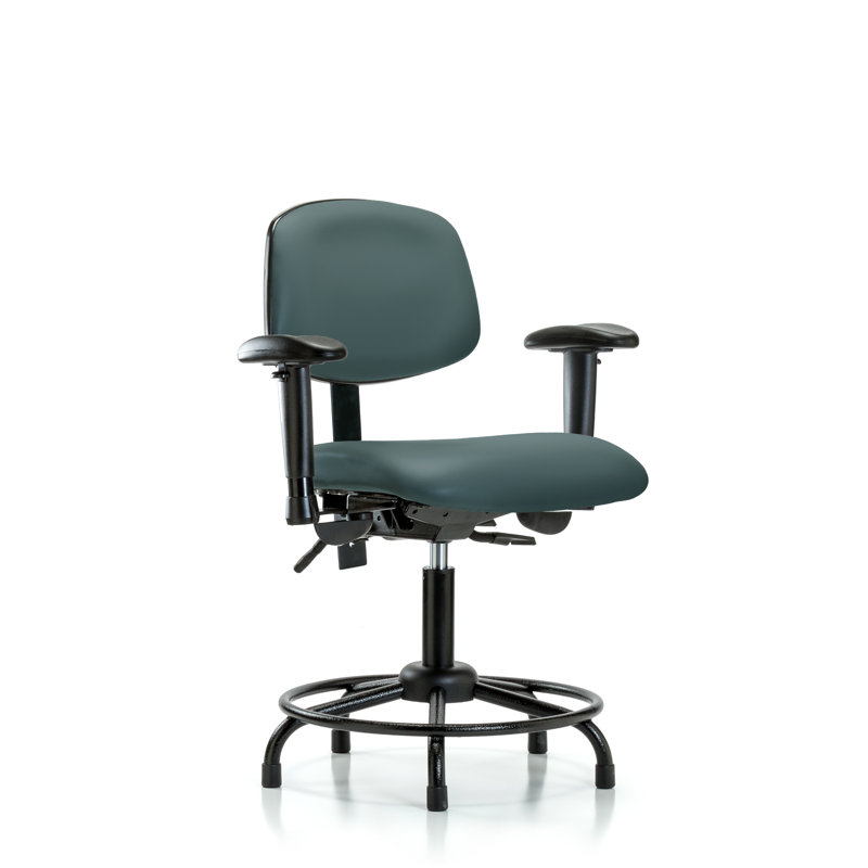 Ian Drafting Chair, Colonial Blue, Glides, Included