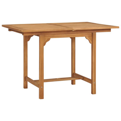Ghugas Rectangular Teak Solid Wood Extendable Outdoor with Umbrella Hole Dining Table - 110 cm W 80 cm D