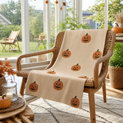 Halloween flanelle jeté couverture festive décorative pour canapé-lit