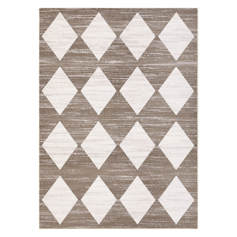 Machine Washable Rugs Distressed Trellis Rug for Living Room Non Slip Stain Resistant Carpet Modern Checkered Farmhouse Floor Cover
