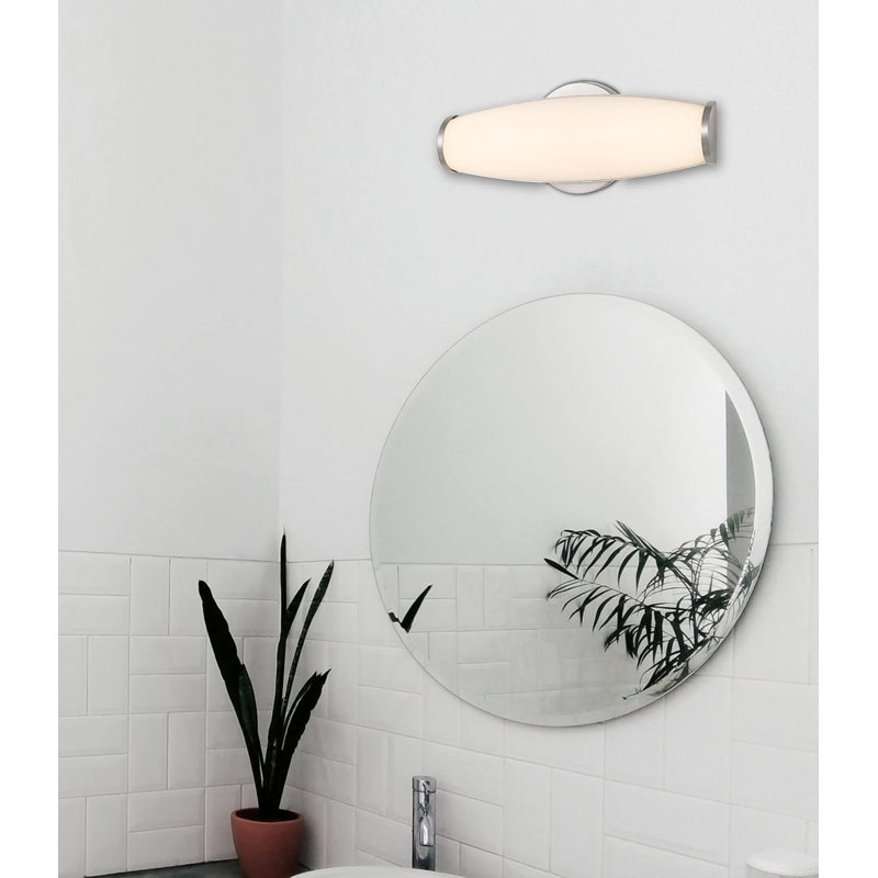 Éclairage pour meuble-lavabo à DEL 13 po avec abat-jour acrylique givré Carmona