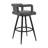 30" Swivel Bar Stool In Gray Faux Leather And Black Metal, Full 360 - Degree Rotation, Channeled Lined Upholstery, Comfortable Seats, Stable Frame With Metal Frame, Swivel, Seating, Footrest Support