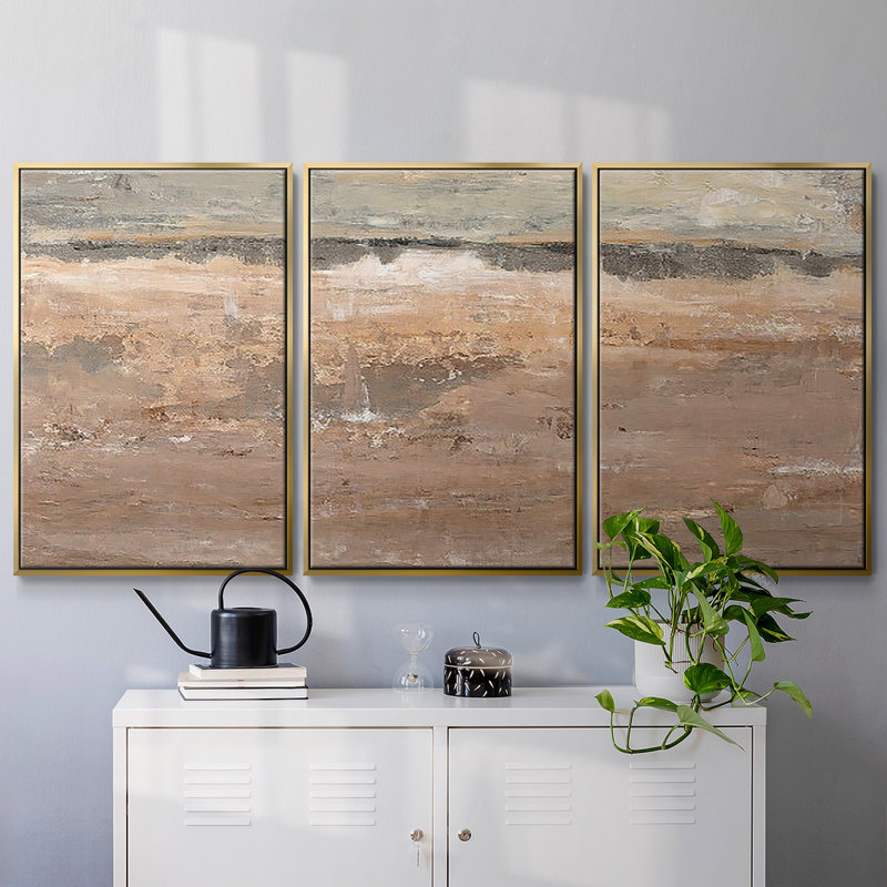 «Early Evening Light II», reproduction sur toile avec cadre flottant, Or, H 40 po x l 78 po x P 2 po