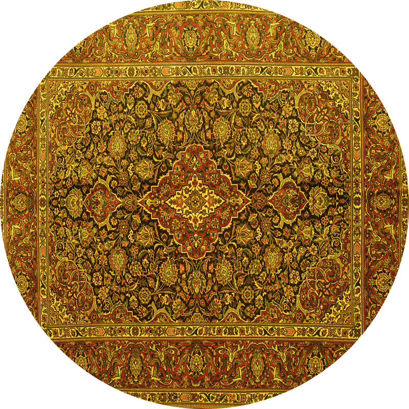 Alphonia Washable Oriental Indoor Rug, Round 5'