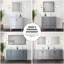Gris foncé foncé de 72 po L x P 22 po. Meuble-lavabo double avec surface en quartz blanc, robinet et miroir de 28 po - Résistant aux taches-2027741662