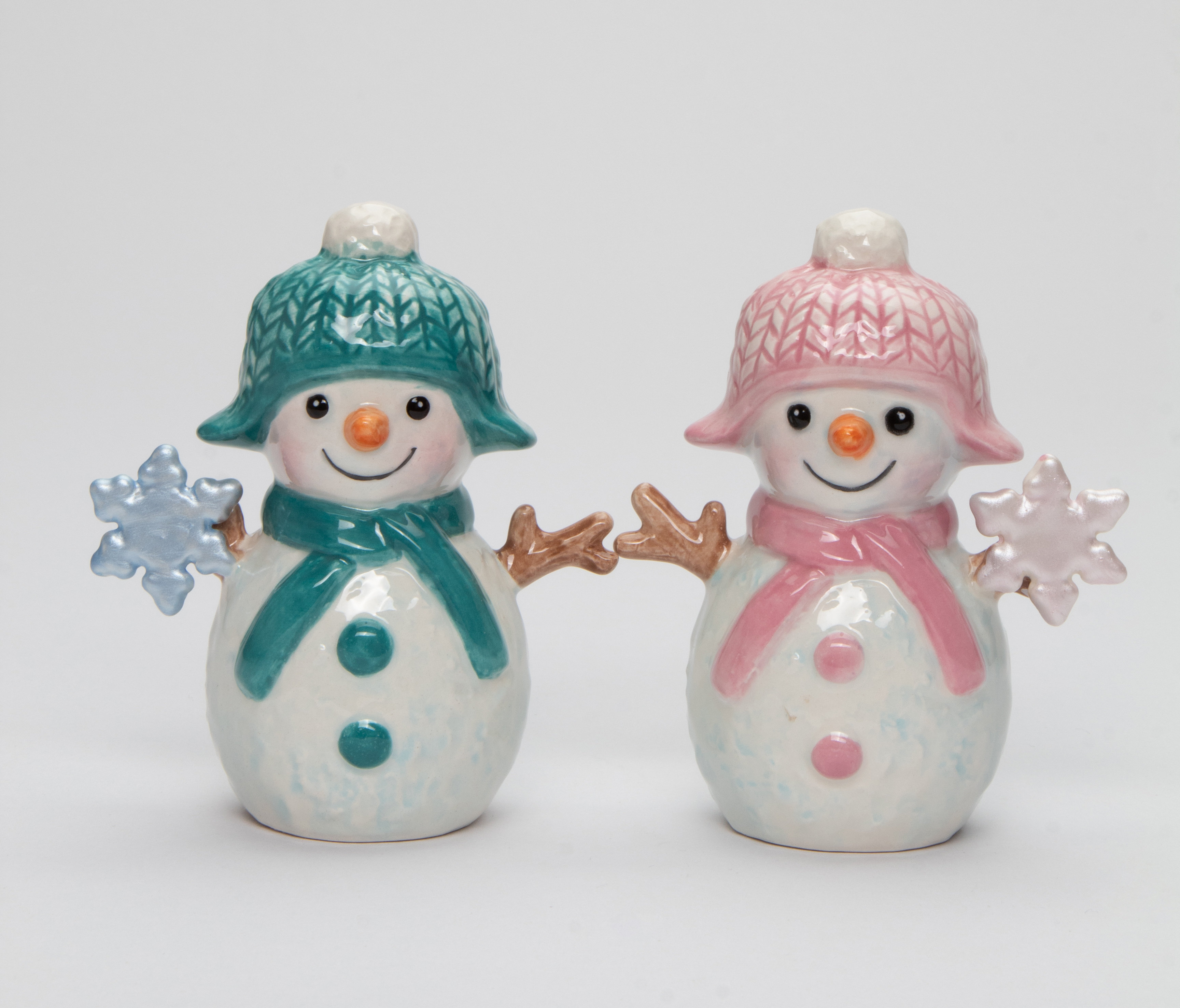 Stoneware Snowman Salt and Pepper Shaker Set