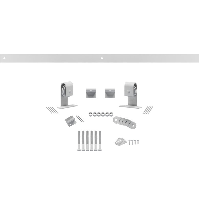 Ensemble de quincaillerie pour porte de grange standard Premium, Blanc fusée, 48 po