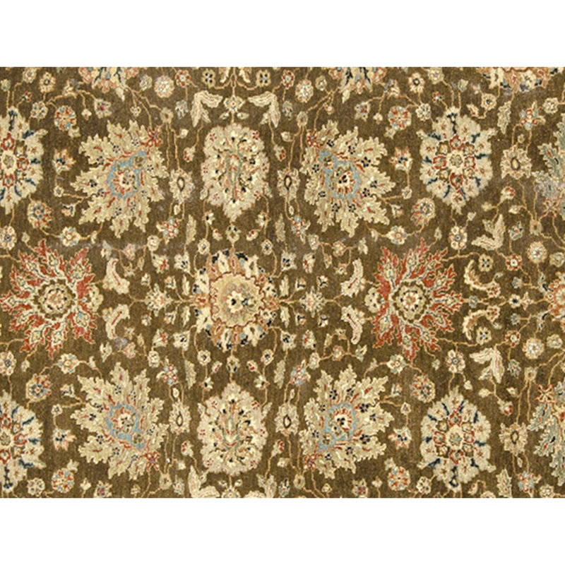Tapis brun et doré de haute qualité noué à la main