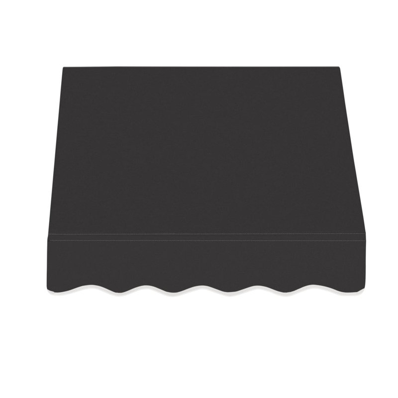 Awntech San Francisco Acrylic Fabric Fixed Awning, Black, 16" H x 52.5" W x 30" D