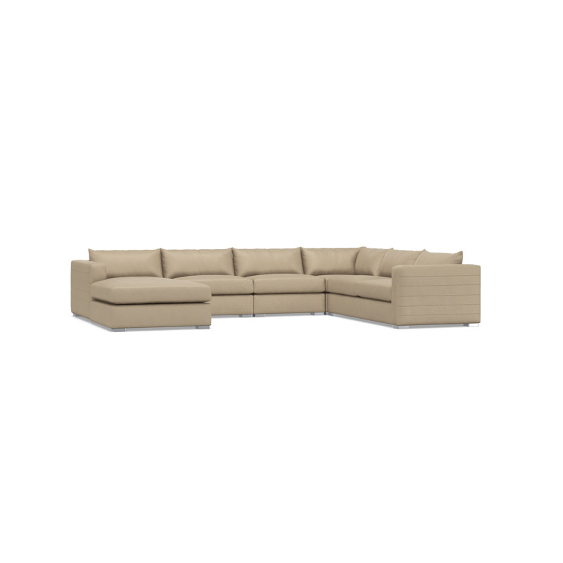 Sectional, Tan Polyester