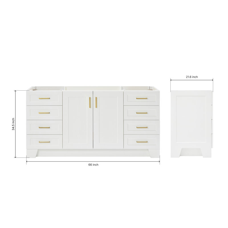 66'' Single Bathroom Vanity Base Only, White