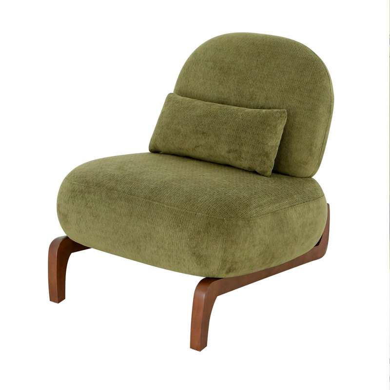 Chaise de salon en velours avec coussin moelleux, Vert