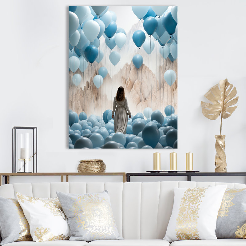 Sky Is The Limit Woman Motivation I - Motivation, art mural, Cadre simple noir, H 40 po x l 30 po x P 1,5 po
