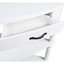 Table de coin de 86 cm (33,8 po) pour petits espaces, blanc laiteux, pieds en bois massif et style élégant. Table blanche à 3 niveaux pour espaces étroits - Idéale pour le salon, la chambre à coucher, la salle de bain, le corridor ou le balcon. Installation facile.