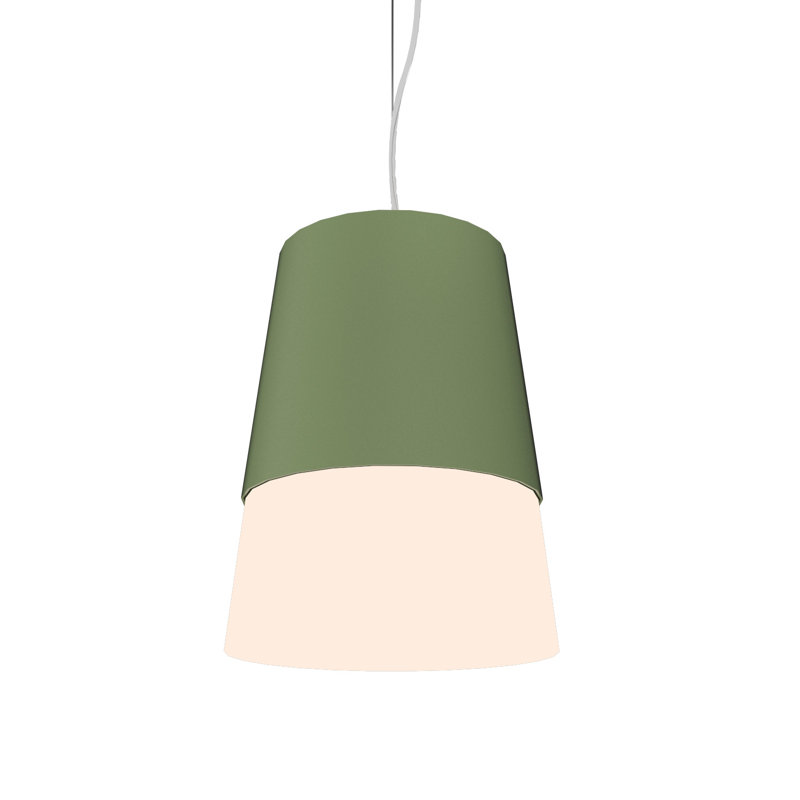 Cônico 1 - Light Pendant, Olive Green, 7.09" H x 5.71" W x 5.71" D, Teak