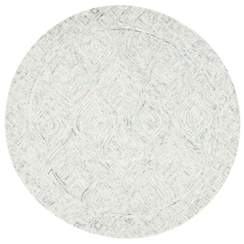 Treva Hand Tufted Wool Geometric Rug, Round 6'