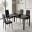 5 Pieces Dining Table Set for 4,Kitchen Room Tempered Glass, 47.25" x 27.56" x 29.5", Glass and Metal, Set of 5, Black