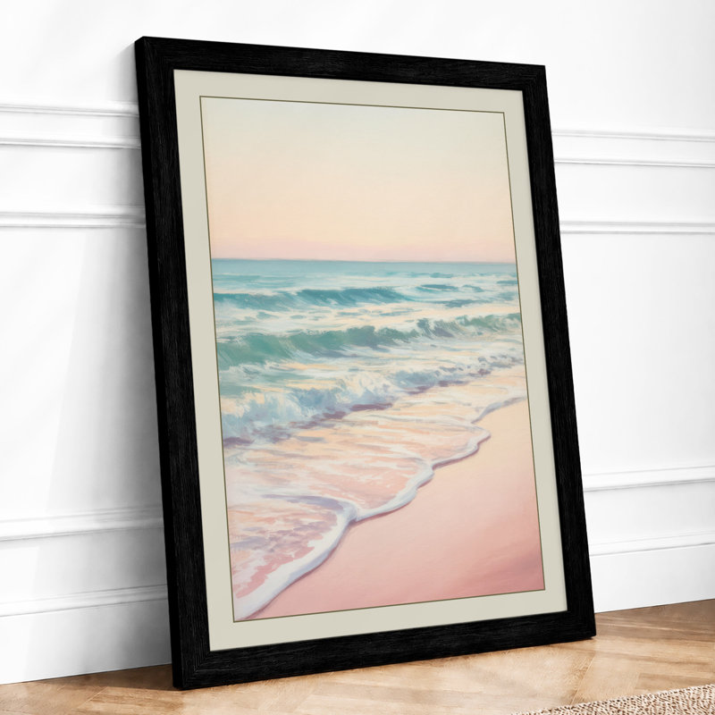 Waves at Daybreak Coastal - Framed Print, A2 - 59.4 x 42.0 cm, Black