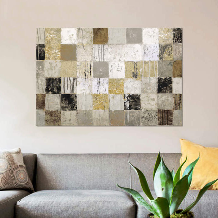 « africain mosaic ii », impression sur toile, H 40 po x l 60 po x P 1,5 po, Toile tendue, Pas de tapis