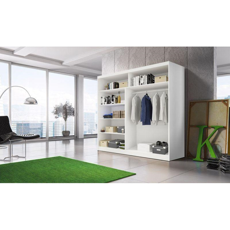 Latrez 2 Door Manufactured Wood Wardrobe, Graphite Matt/White Matt