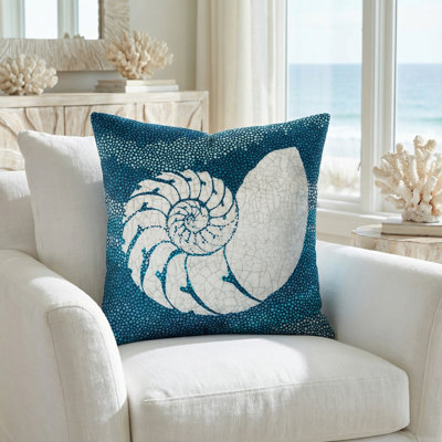  'Sea Glass III' Velvet Throw Pillow