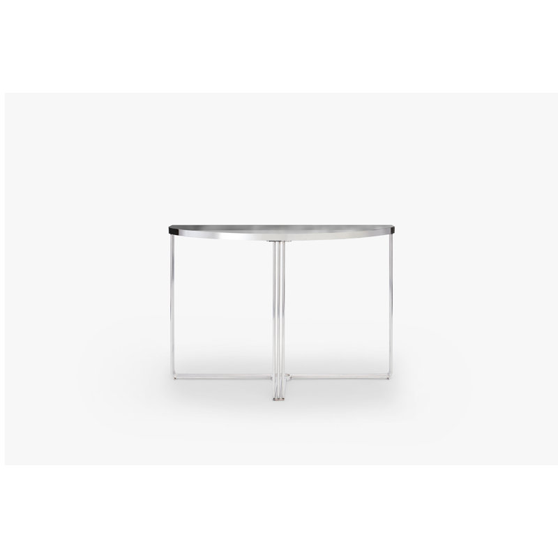 Ariss 109cm Glass Top Console Table, Smoked , Chrome 