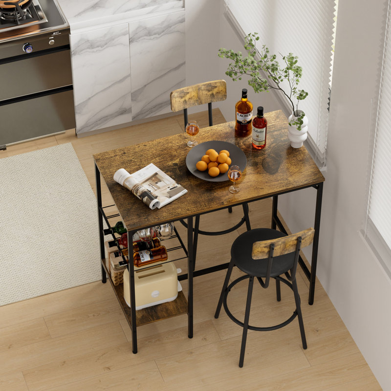 Ensemble de table de bar et chaises pour 2, ensemble de table de salle à manger 3 pièces