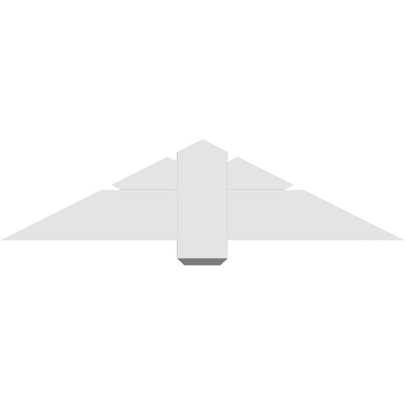 Support de pignon en PVC de qualité architecturale Kennewick, H 12 po x l 48 po (pas: 6/12), P 2 po x F 6 po