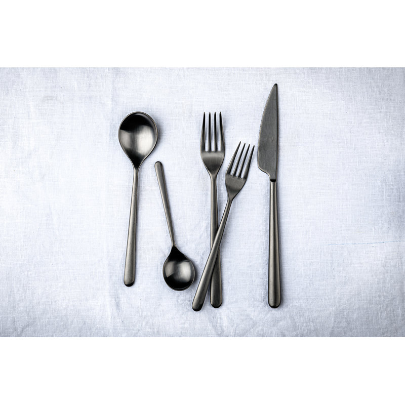 Linea Flatware Set - 67 Pieces - Ice Gold, Ice Black Gold