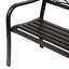 Banc de patio extérieur 50 po, avec motif animalier pour la cour, la pelouse, le porche. Charme rustique, assise ergonomique, métal en acier coulé massif, support brun - thème,