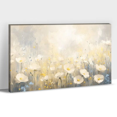  Floral Canvas Wall Art - Spring Flower Pictures Wall Decor with Wildflower Artwork, Nature-Inspired Painting for Bedroom or Living Room Decoration, 12×16 inches