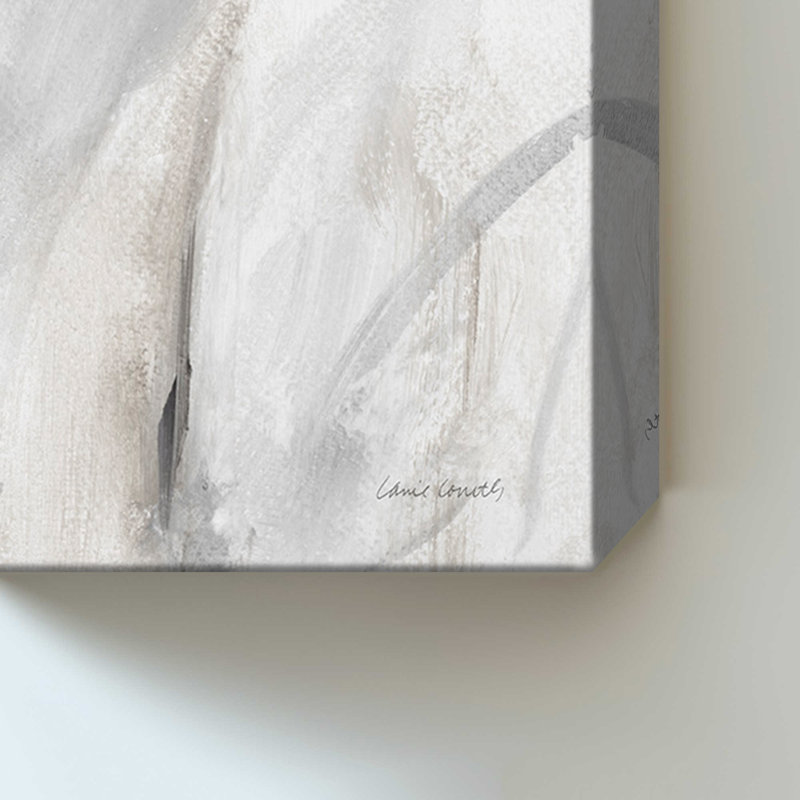 "Grey Misty Leaves Square I (Square)" par Lanie Loreth, Toile tendue, H 24 po x l 24 po, Sans cadre
