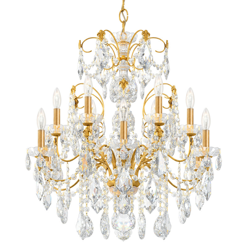 Century 12 - Light Glass Chandelier, Heirloom Gold