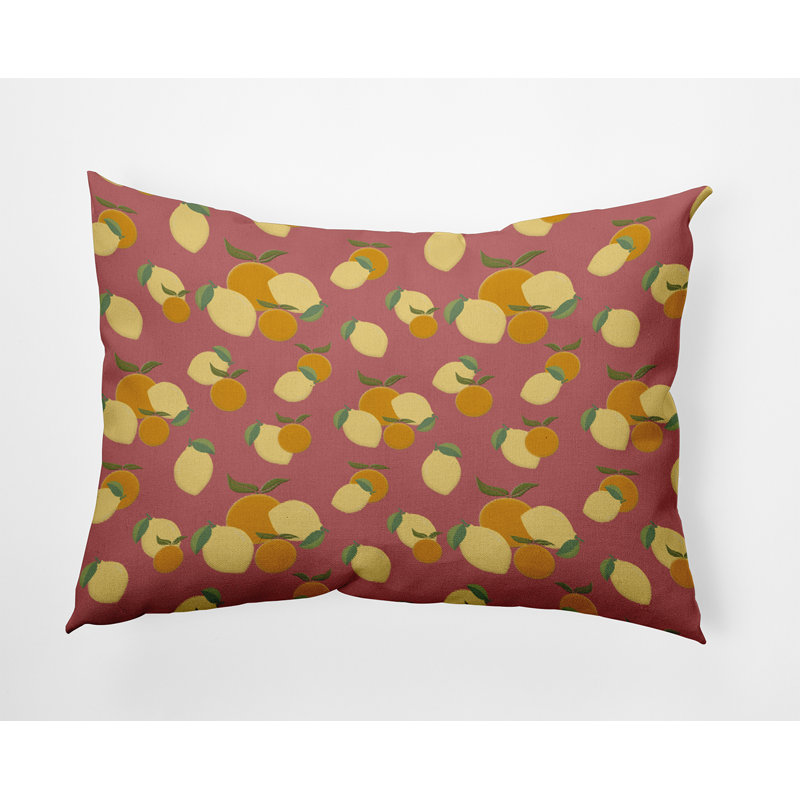 Reversible Throw Pillow, Turkish Rose/Light Yellow/Orange
