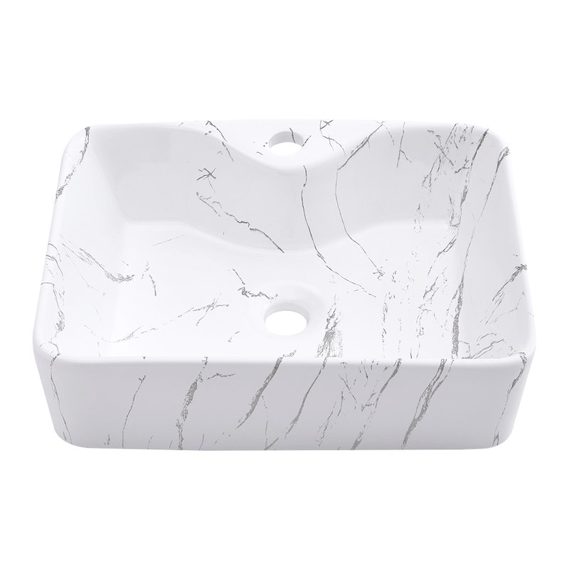 Metro Lane Avgoustinos 480mm L x 370mm W White Ceramic Rectangular Sink