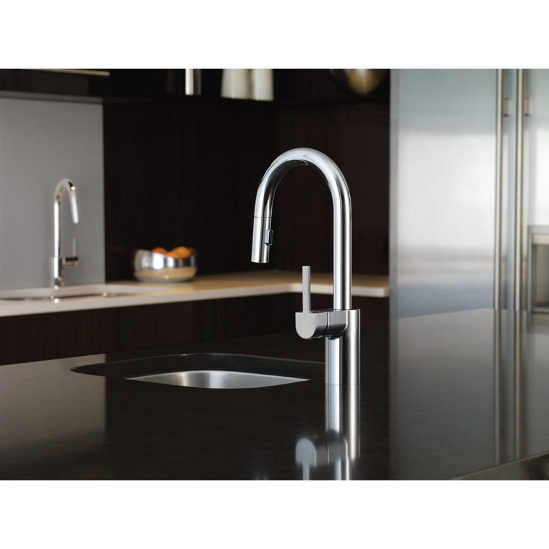 Moen Align One Handle Modern Kitchen Pulldown Faucet with Reflex and Power Clean Technology, Chrome